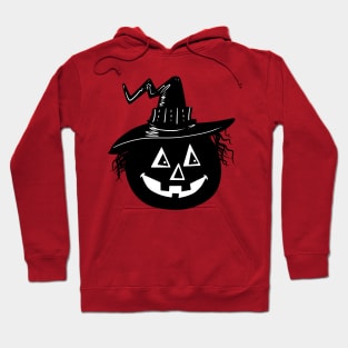 Halloween Witch Hat Pumpkin Silhouette Hoodie